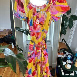 Farm Rio Neon Macaws Maxi Dress